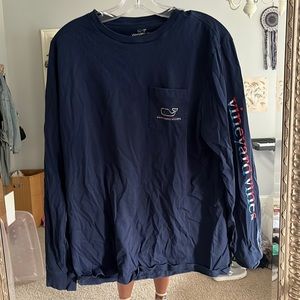 Navy Blue Vineyard Vines Patriotic Long Sleeve